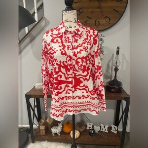 Zara red and white shirt size M